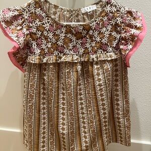 THML Floral Blouse with Pink and Brown